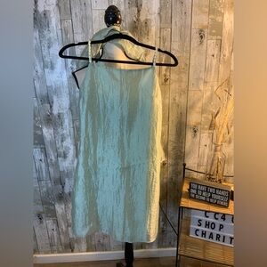 Elegant mint green Sleeveless Dress with scarf. Size 12P